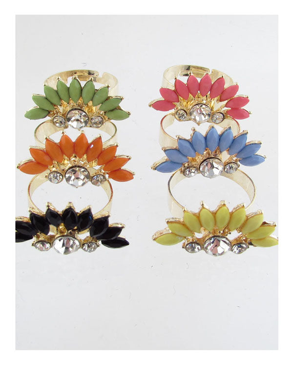 Faux stone adjustable ring