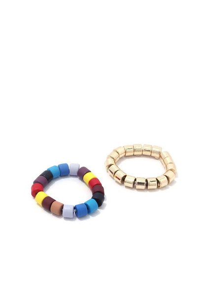 Multi Color Stretch Ring Set