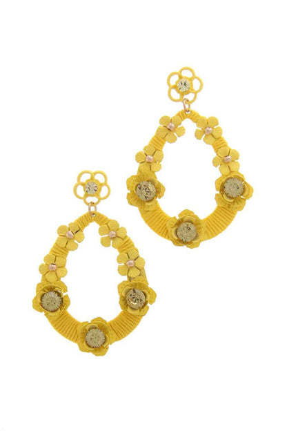 Floral Post Drop Earring