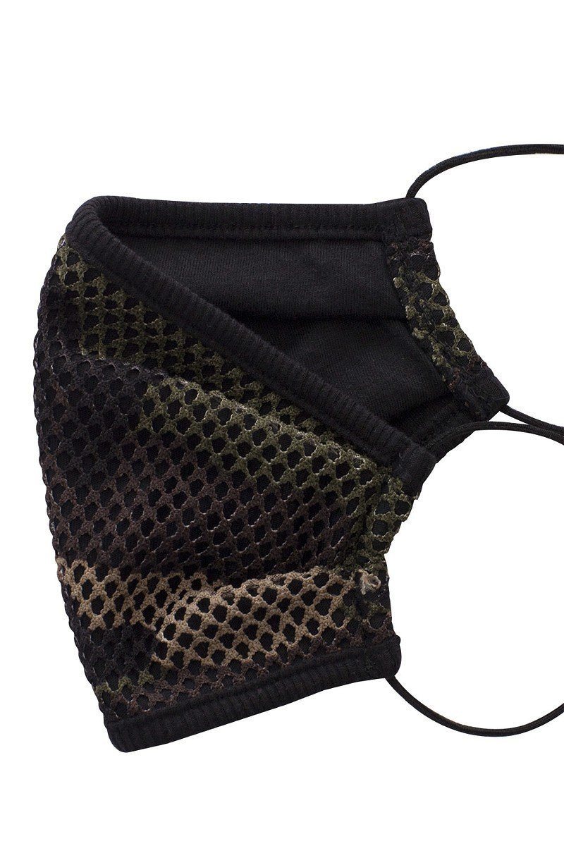 Mesh Leopard And Camouflauge Print Face Mask