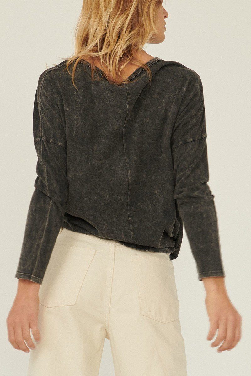 A Mineral Washed Knit Top