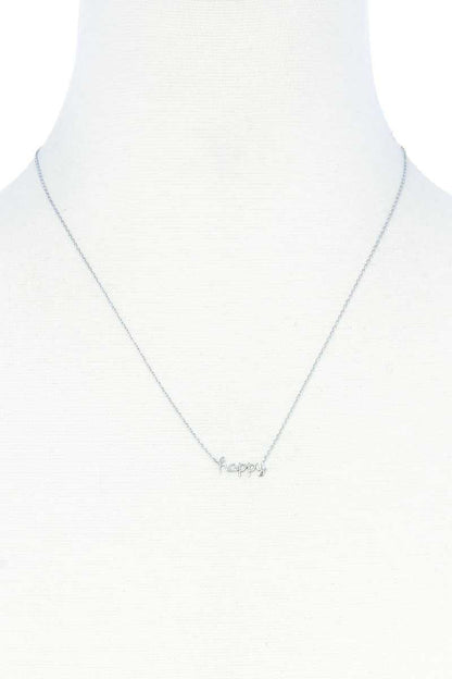 Happy Message Dainty Metal Necklace