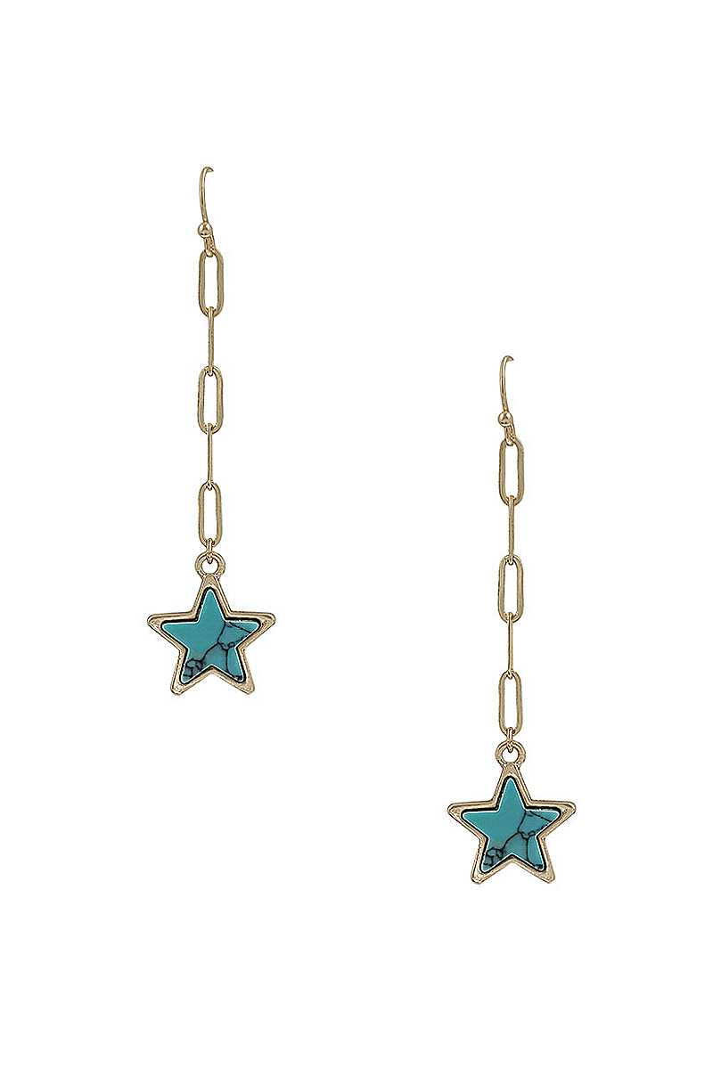 Chain Link Marble Star Earring