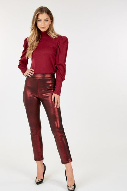 Animal Skin Vinyl Ankle Pants