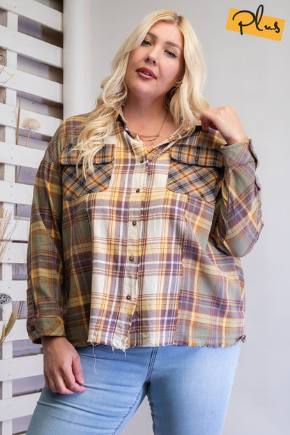 Plaid Mix Button Down Shirt