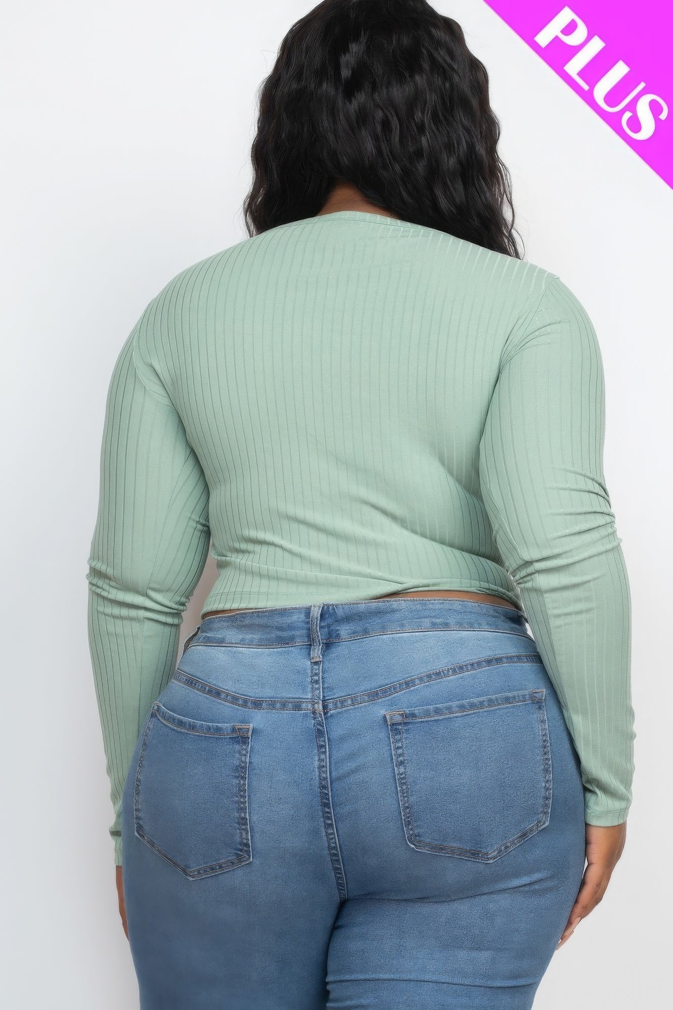 Plus Size Button Up Cropped Top