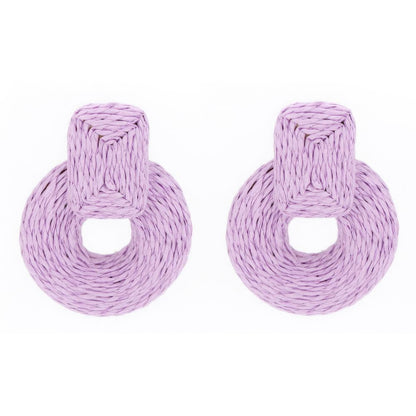 Rnd Col Raffia Wrap Earring