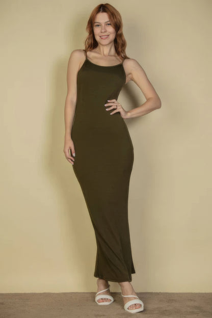 Ribbed Mermaid Hem Camisole Maxi Dress