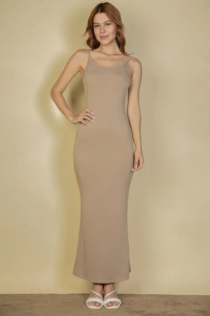 Ribbed Mermaid Hem Camisole Maxi Dress