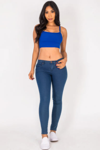 Ribbed Knit Cami Crop Top