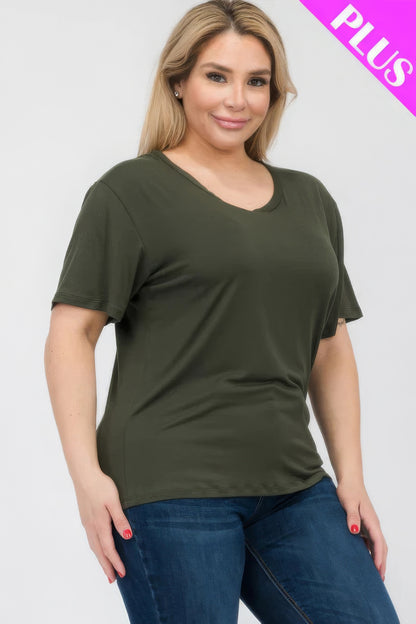 Plus Size Basic Short Sleeve T-shirt