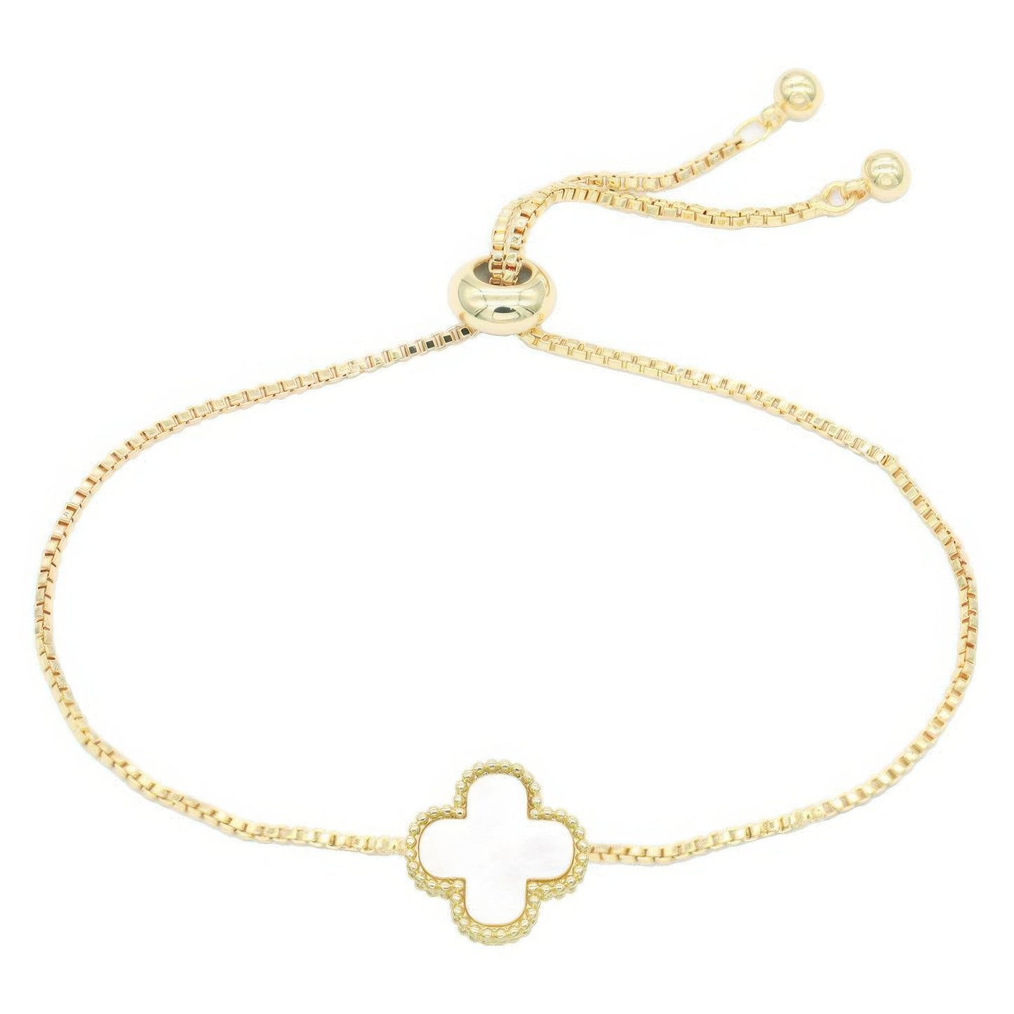 Metal Clover Charm Adjustable Bracelet