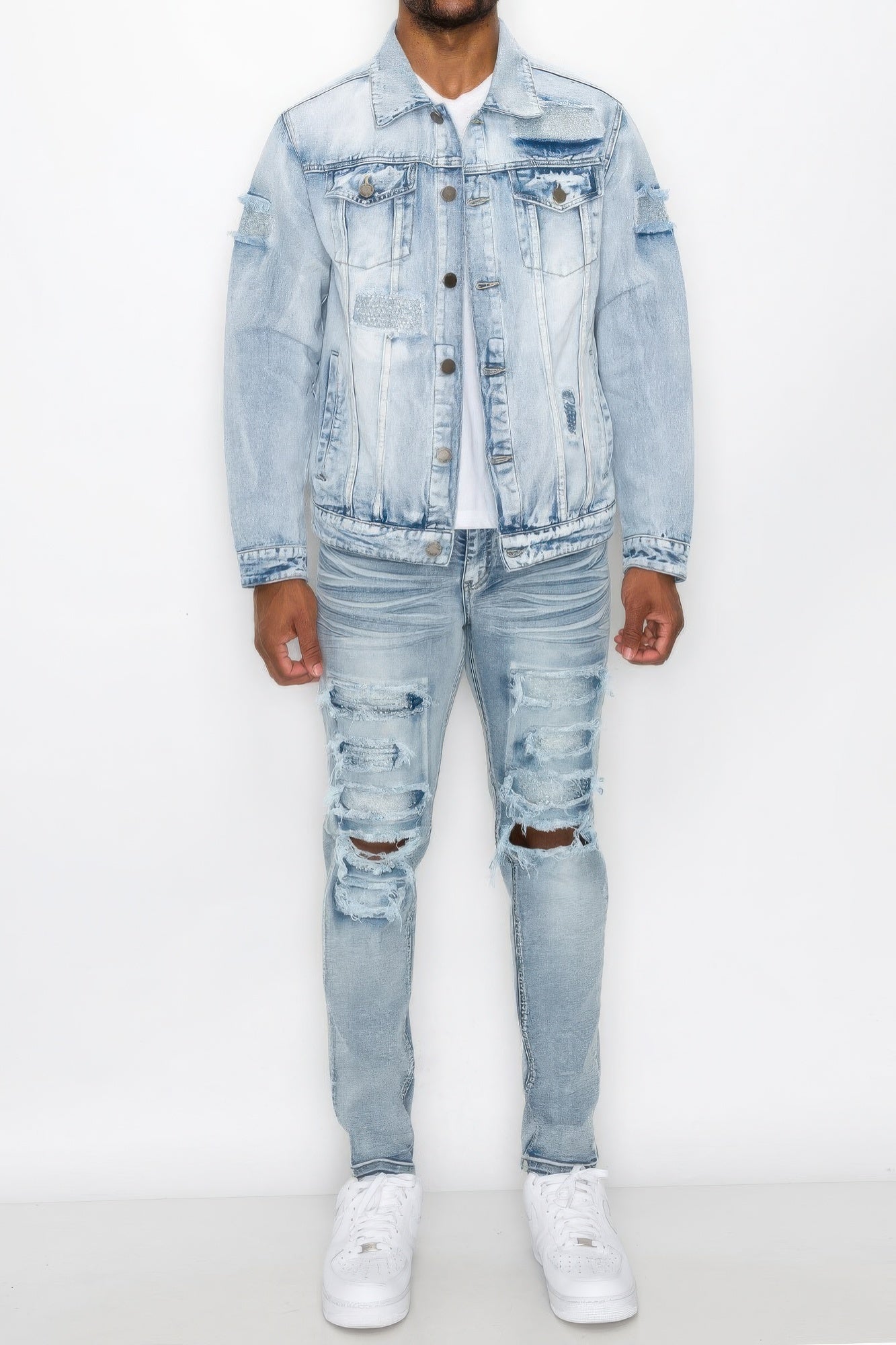 V-Diamond Denim Jacket