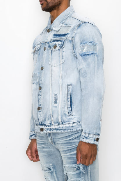 V-Diamond Denim Jacket