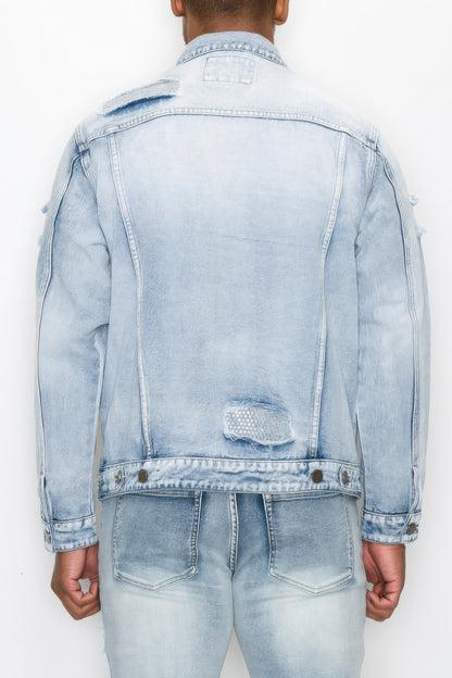 V-Diamond Denim Jacket