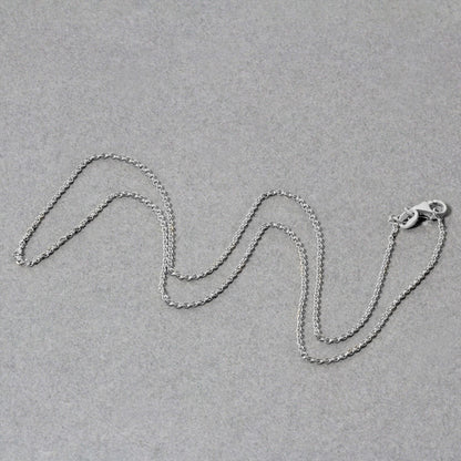 14k White Gold Oval Cable Link Chain (1.20 mm)