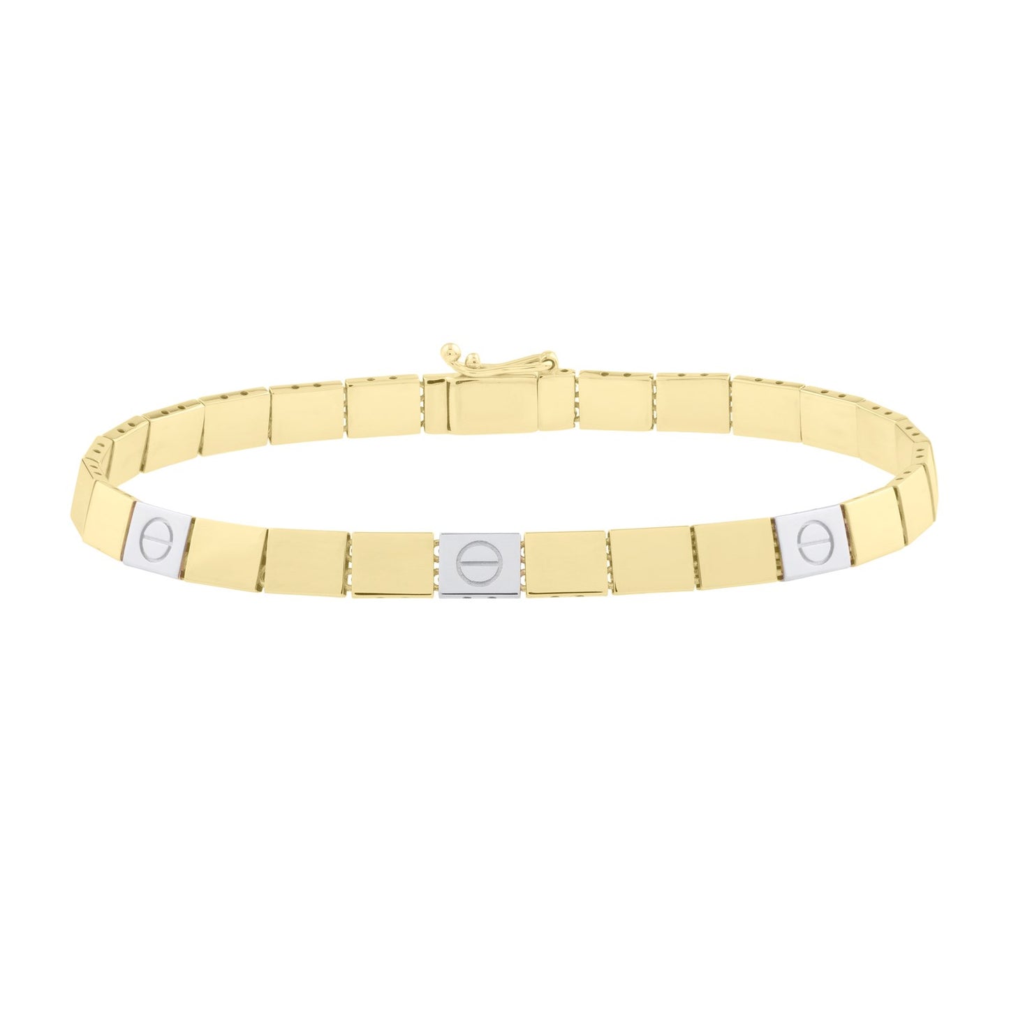 14k Yellow Gold Oval Domed Paperclip Chain Bracelet (5.30 mm)