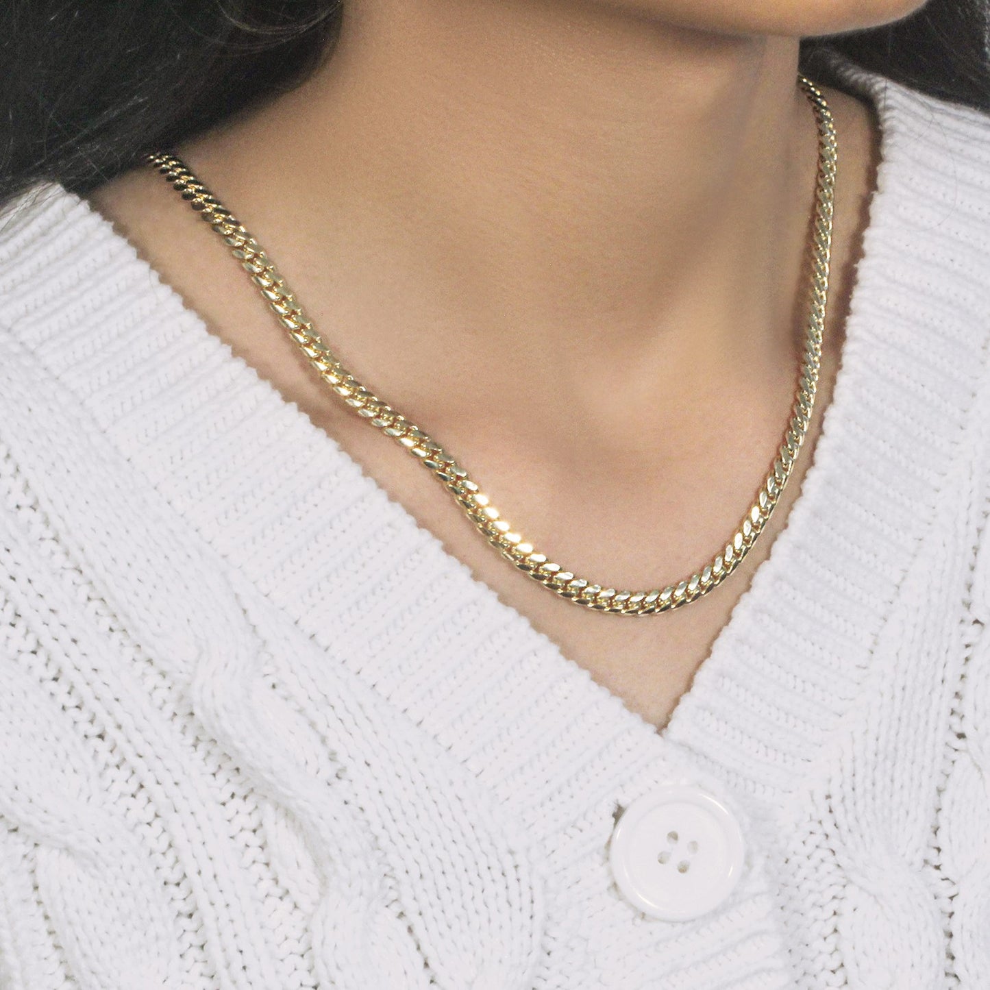 14k Yellow Gold Classic Miami Cuban Solid Chain (5.00 mm)