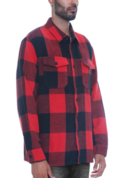 Mens Checkered Soft Flannel Shacket