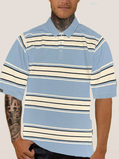 Old School Striped Pique Polo Shirt