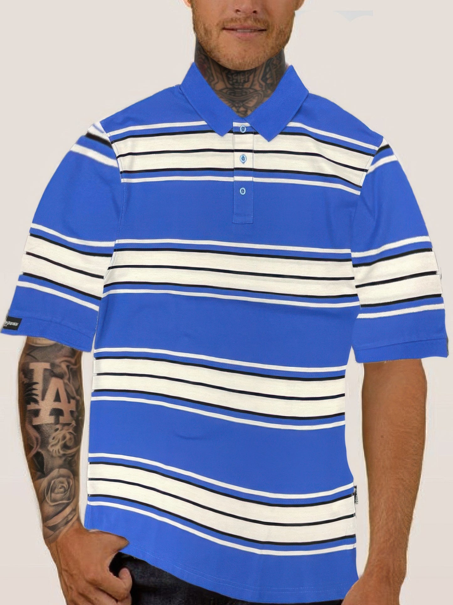 Old School Striped Pique Polo Shirt