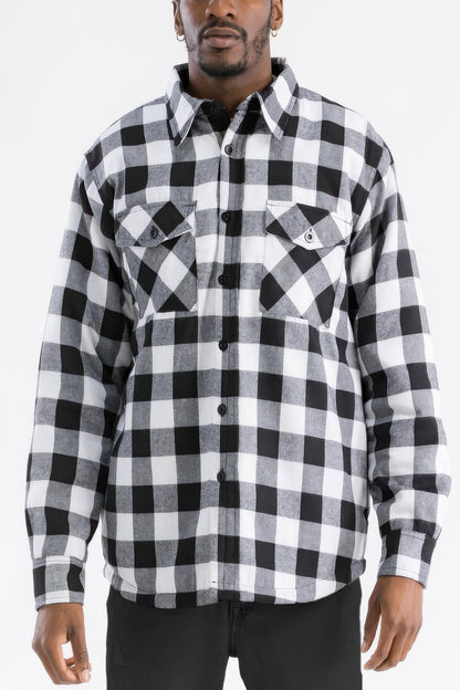 Mens Quilted Padded Flannel