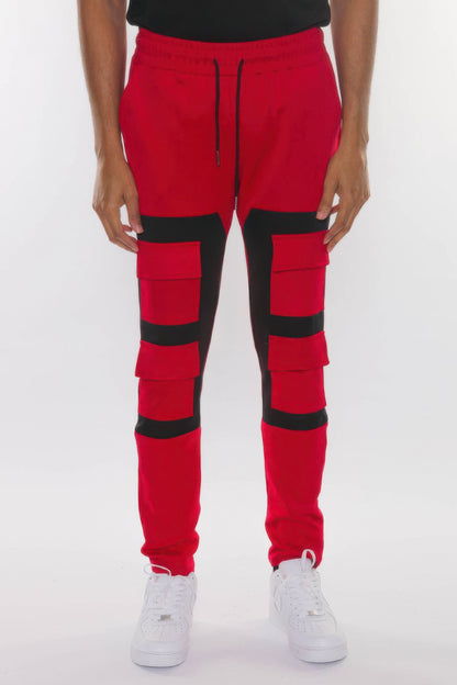 Color Block Cargo Track Pant