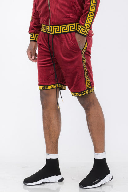 Status Print Velour Shorts Suede Shorts