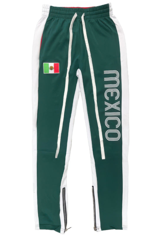 Mexico Print Color Block Track Pants