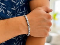 Sterling Silver Rhodium Plated Round Box Bracelet  (5.20 mm)